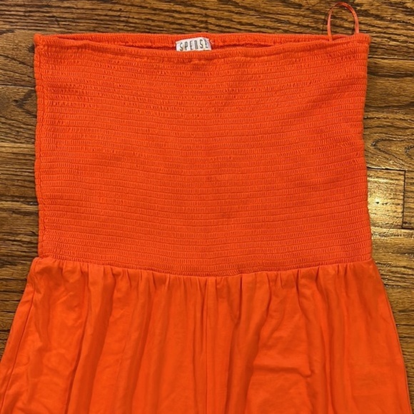NWOT BRIGHT SUMMER CORAL STRAPLESS FLARE LEG JUMPSUIT - SIZE S - Picture 6 of 16